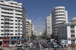 Image du Maroc Professionnelle de  La démolition de l’ancienne Gare de la C.T.M. et de la banque d’Etat du Maroc qui fermaient l’ex Place de France pour l’ouverture de l’Avenue de la République l’actuelle Avenue des Forces Armées Royales (F. A. R.) a eu lieu en 1953. Elle fait partie des plus importantes artères de la ville où plusieurs sociétés marocaines et étrangères avaient établi leur siège, Lundi 6 Juillet 2009. (Photo / Abdeljalil Bounhar) 